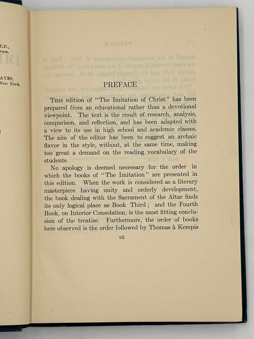 The Imitation of Christ BY THOMAS A KEMPIS - 1926 - ODJ