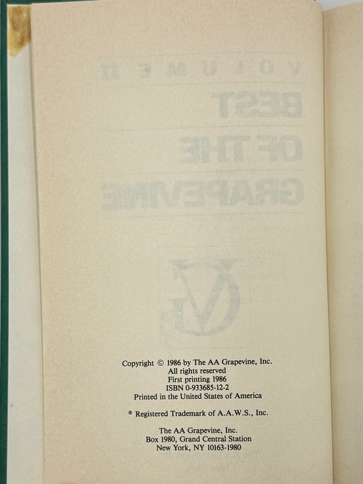 Best of the Grapevine Volume II - First Printing from 1986 - ODJ