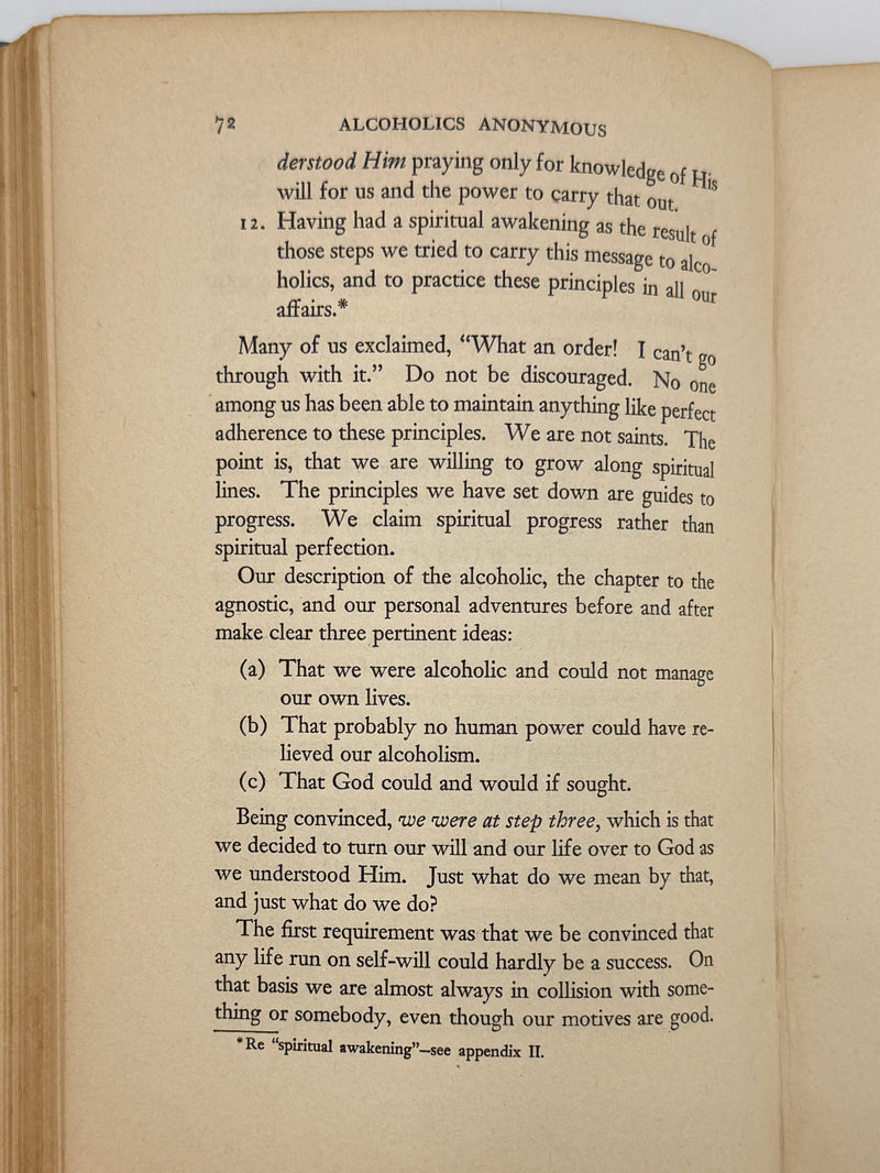 Alcoholics Anonymous First Edition Light Blue 3rd Printing from 1942 - RDJ