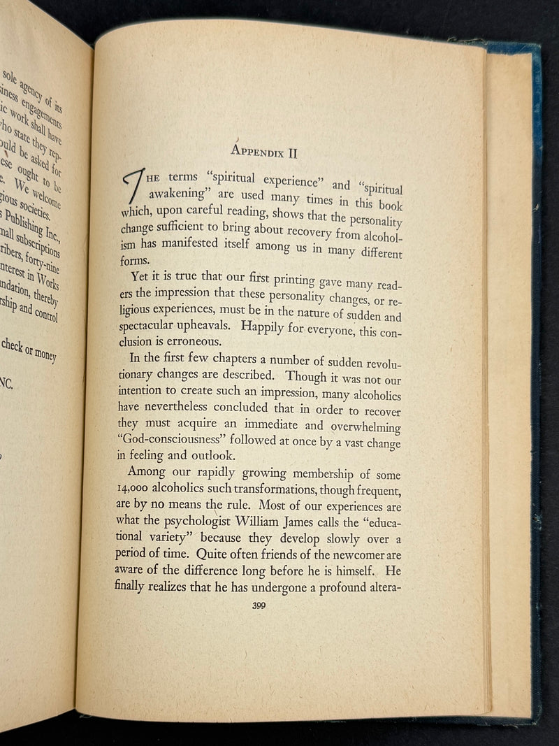 Alcoholics Anonymous — First Edition, Seventh Printing — January 1945