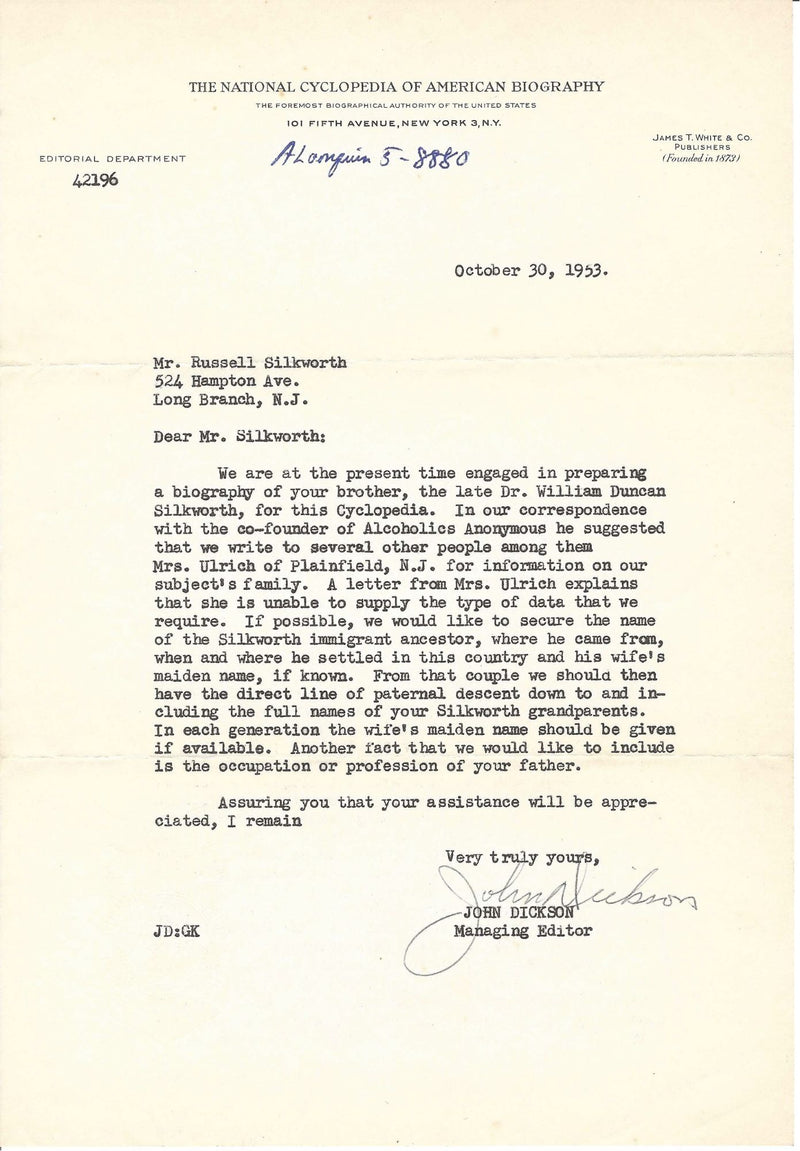The William D. Silkworth Collection