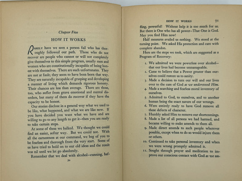 Alcoholics Anonymous (Big Book) — First Edition, First Printing (April 1939)
