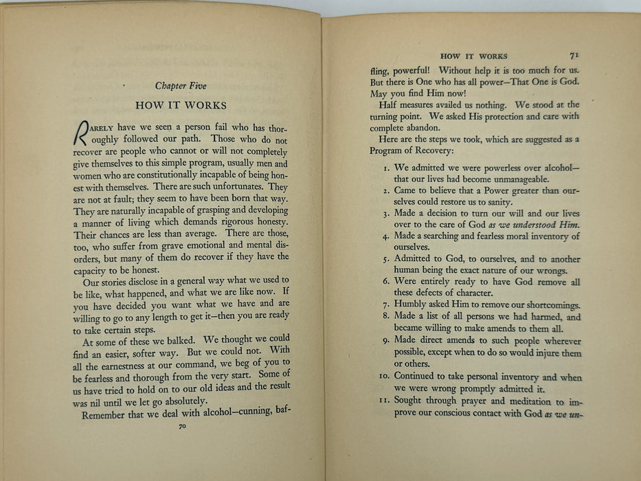 Alcoholics Anonymous (Big Book) — First Edition, First Printing (April 1939)