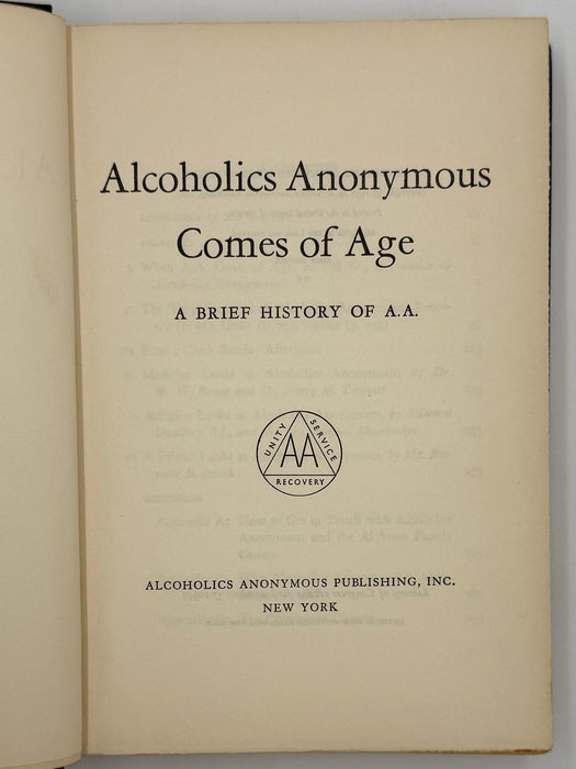 Alcoholics Anonymous Comes Of Age - First Printing from 1957 Recovery Collectibles