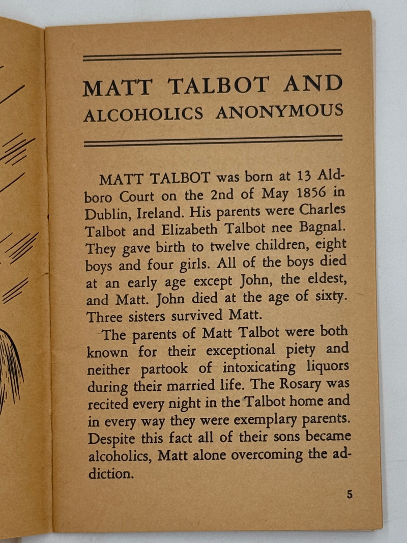 Matt Talbot and Alcoholics Anonymous