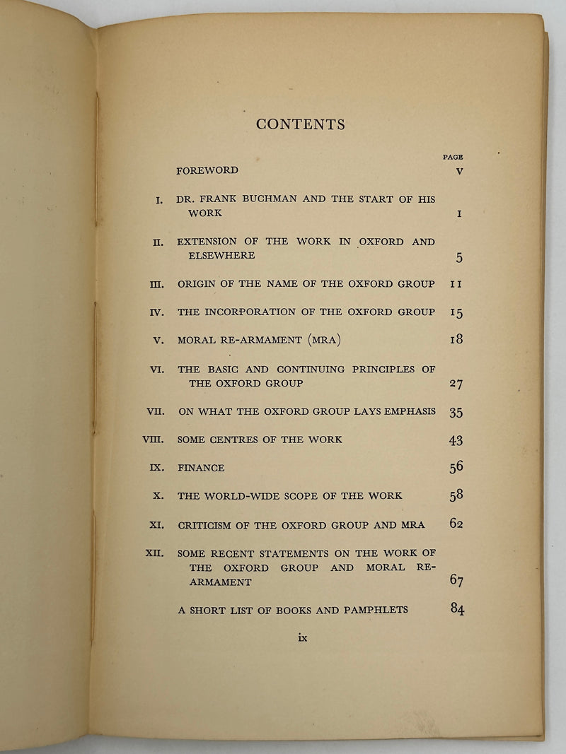 The Oxford Group and it’s Work of Moral Re-Armament - May 1954 West Coast Collection