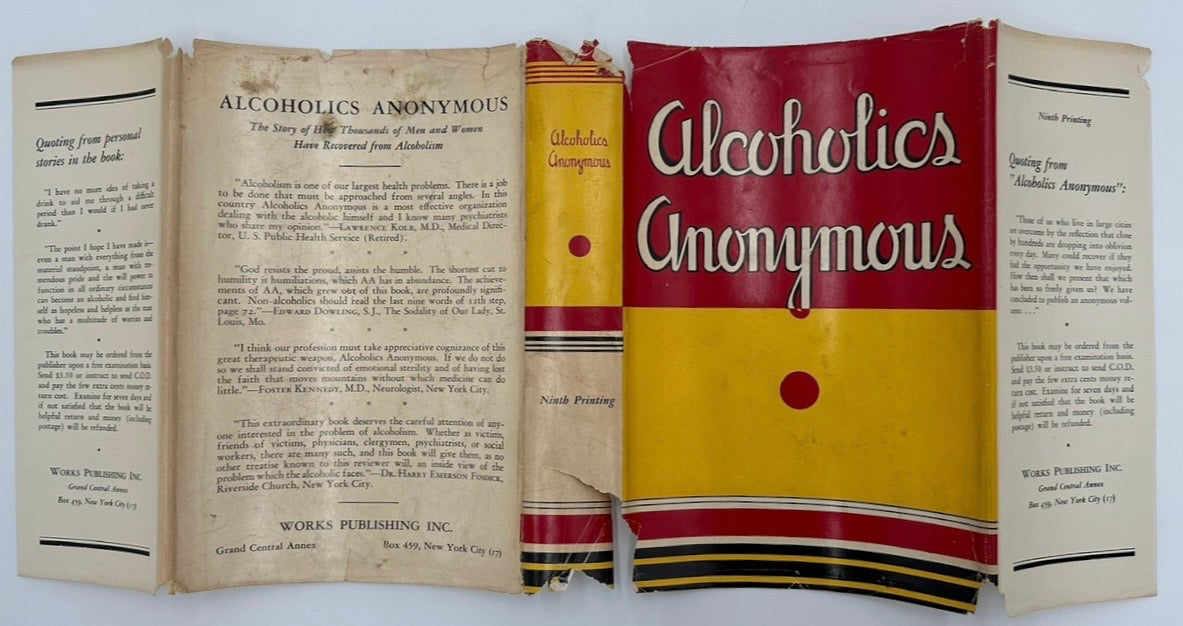 Alcoholics Anonymous — First Edition, Ninth Printing (January 1946) — With Original Dust Jacket