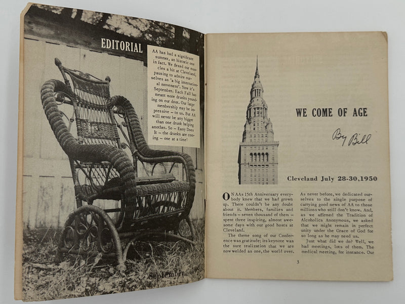 AA Grapevine from September 1950 - We Come of Age by Bill