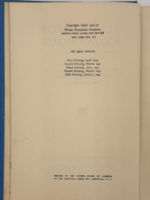 Alcoholics Anonymous First Edition 5th Printing from 1944 - RDJ