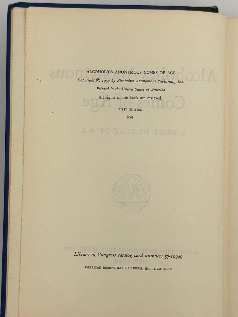 Alcoholics Anonymous Comes Of Age - First Printing from 1957