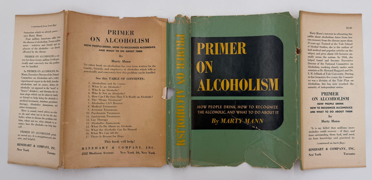 Primer On Alcoholism by Marty Mann - First Edition First Printing from 1950 - ODJ