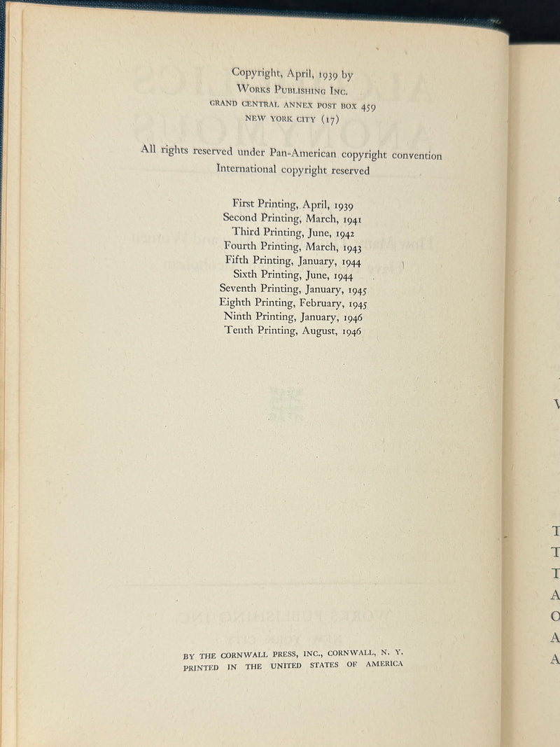 Alcoholics Anonymous — First Edition, Tenth Printing (August 1946) — Signed by Bill Wilson — Original Dust Jacket