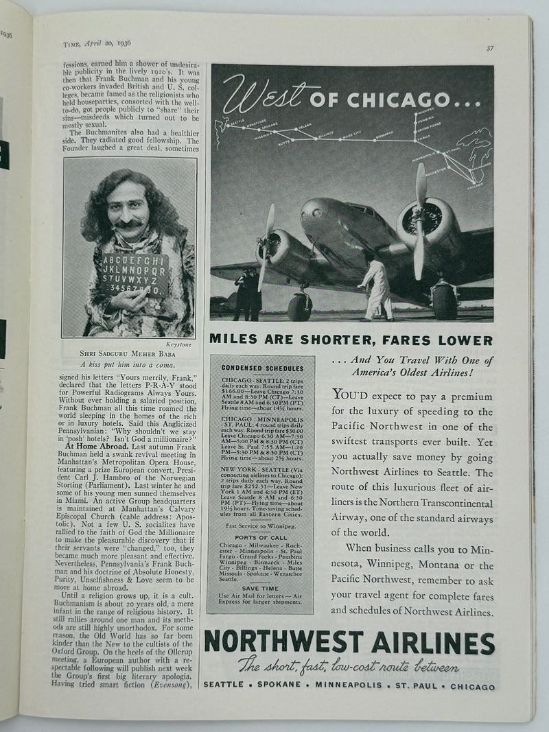 Time Magazine from April 1936 - Cultist Buchman