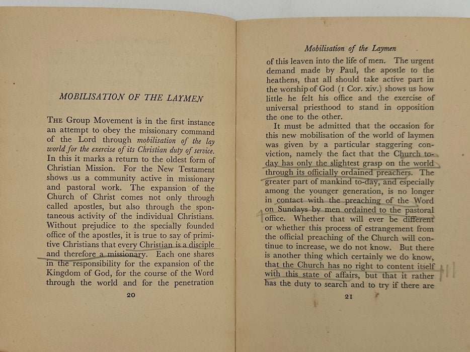 The Church and the Oxford Group by Emil Brunner - First Printing from 1937