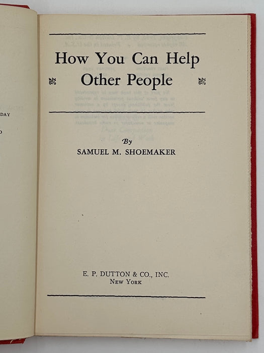 How You Can Help Other People by Samuel M. Shoemaker - ODJ