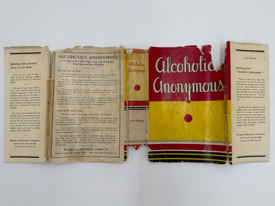 Alcoholics Anonymous First Edition 6th Printing from 1944 with ODJ