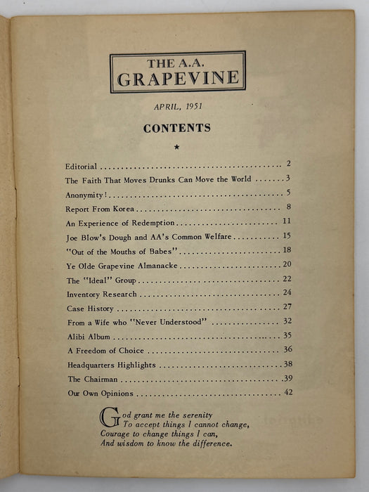 AA Grapevine - Anonymity - April 1951