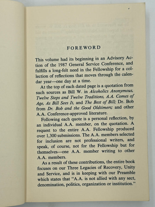 Daily Reflections - First Printing from 1990