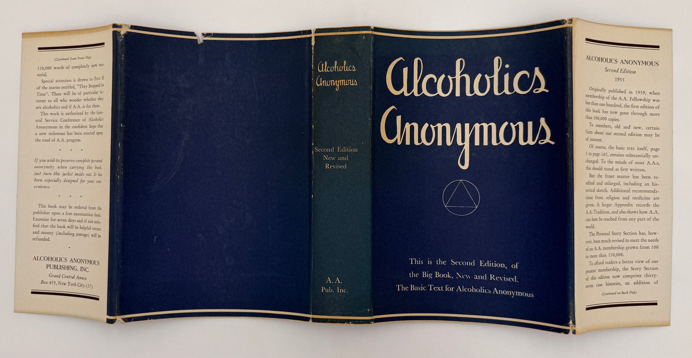 First Issue with Original White Band - Alcoholics Anonymous Second Edition First Printing from 1955 with ODJ