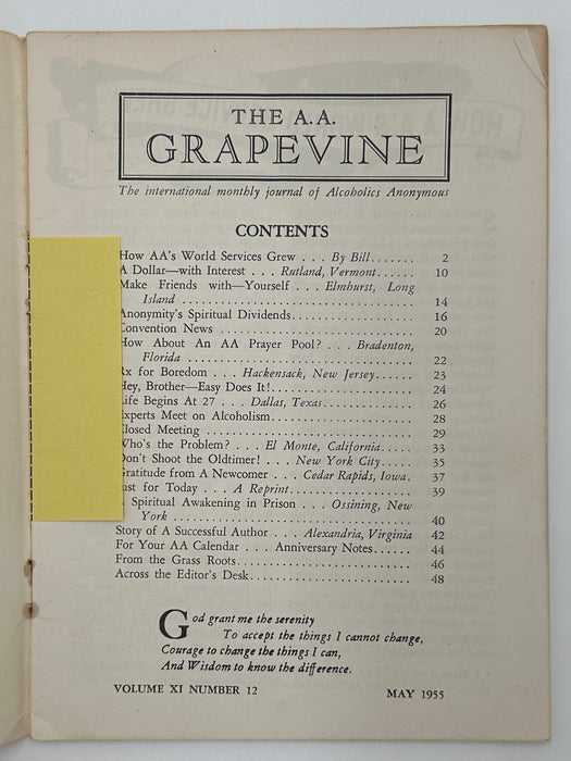 AA Grapevine from May 1955