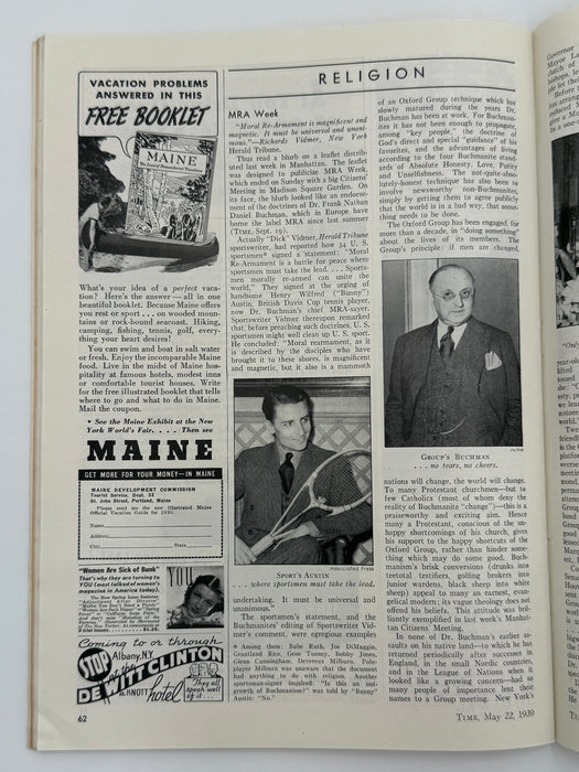 Time Magazine from May 1939 - MRA Week
