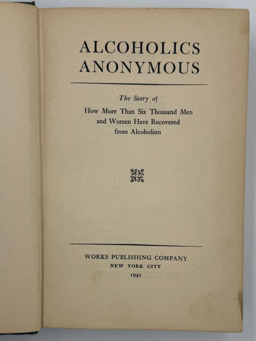 Alcoholics Anonymous First Edition Light Blue 3rd Printing from 1942 - RDJ