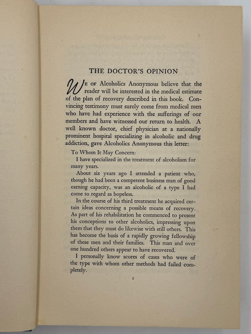Alcoholics Anonymous First Edition Light Blue 3rd Printing from 1942 - RDJ
