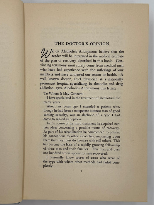 Alcoholics Anonymous First Edition Light Blue 3rd Printing from 1942 - RDJ