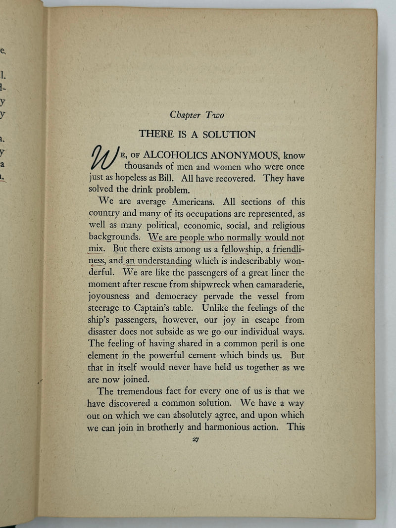 Alcoholics Anonymous First Edition — 7th Printing, January 1945 | Exceptionally Rare Wartime Big Book