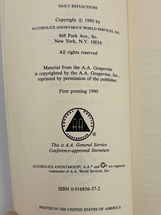 Daily Reflections - First Printing from 1990
