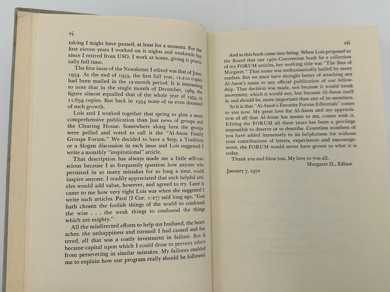 SIGNED - Al-Anon’s Favorite Forum Editorials - First Edition from 1970 - ODJ Recovery Collectibles