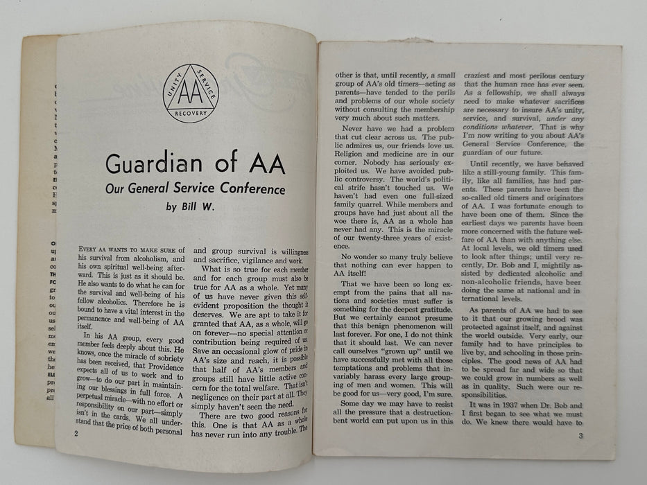 AA Grapevine from April 1958 - Guardian of AA by Bill