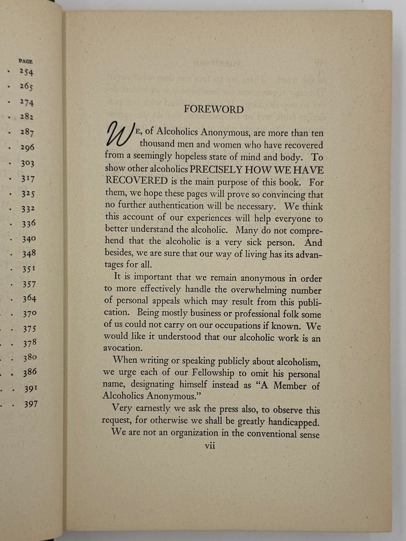 Alcoholics Anonymous First Edition Big Book 6th Printing - 1944 - RDJ