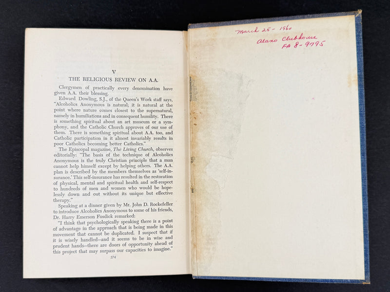 Alcoholics Anonymous — Second Edition, Second Printing (c. 1957)