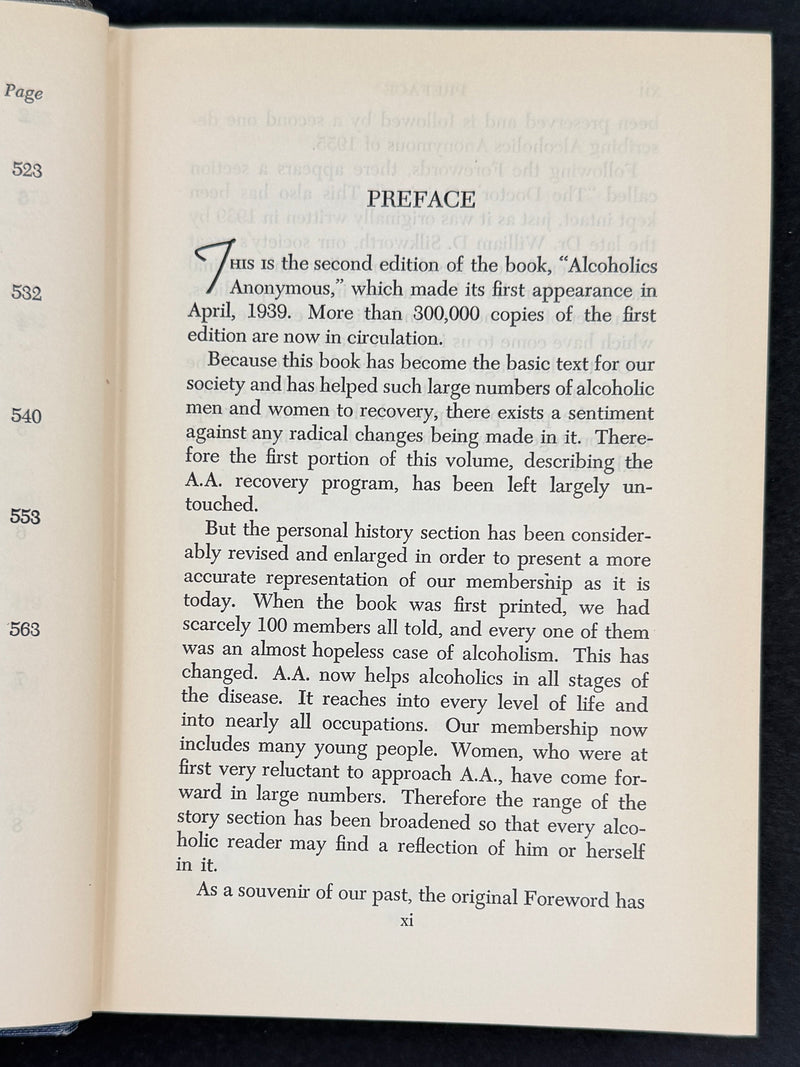 Alcoholics Anonymous Second Edition — First Printing (1955) | Reproduction Dust Jacket
