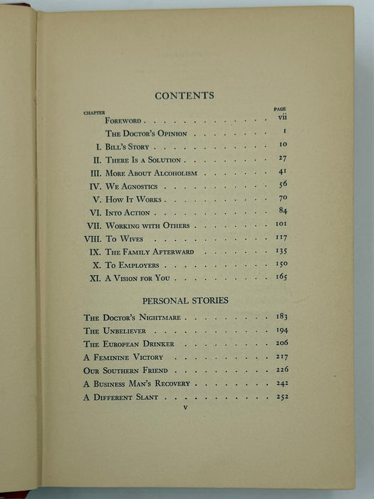 Alcoholics Anonymous (Big Book) — First Edition, First Printing (April 1939)