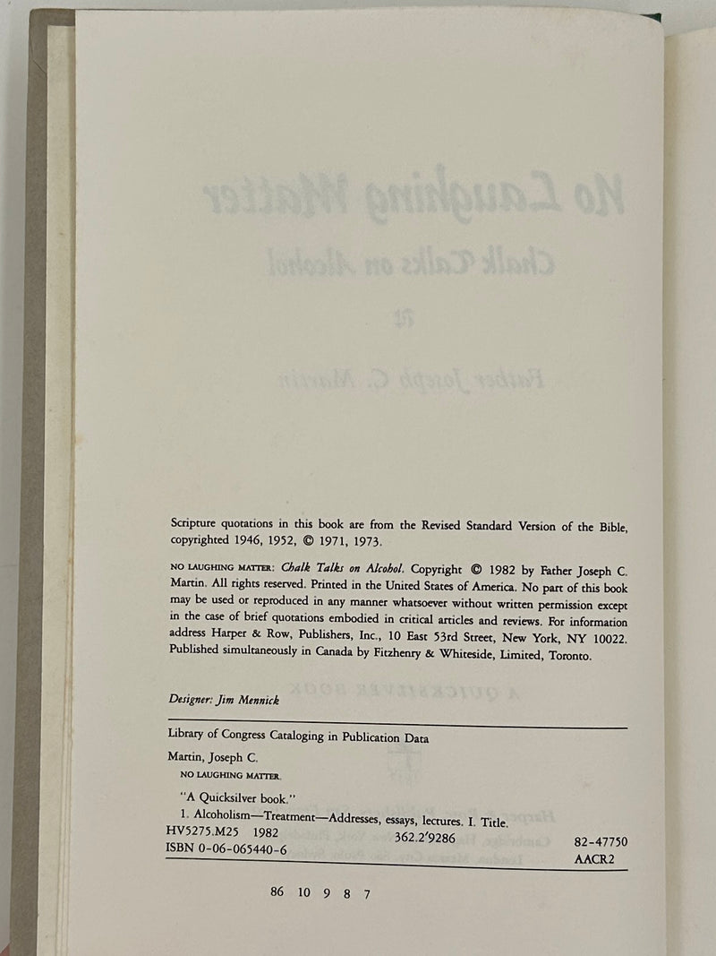 SIGNED by Father Joseph C. Martin - No Laughing Matter