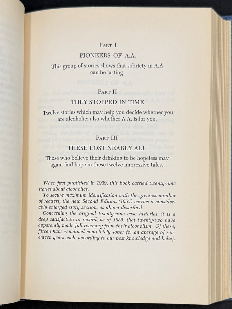 Alcoholics Anonymous Big Book — Second Edition, First Printing, First Issue — 1955
