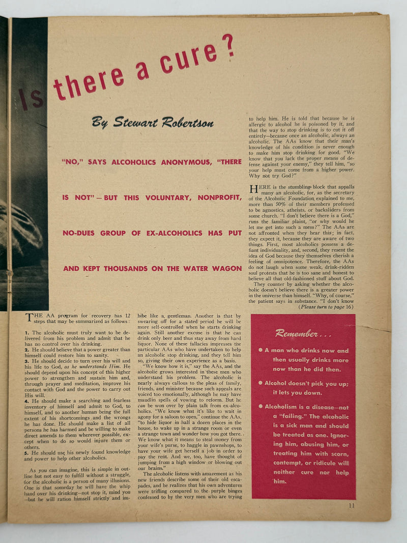 The Family Circle Magazine from January 1945 - Alcoholism is There a Cure?