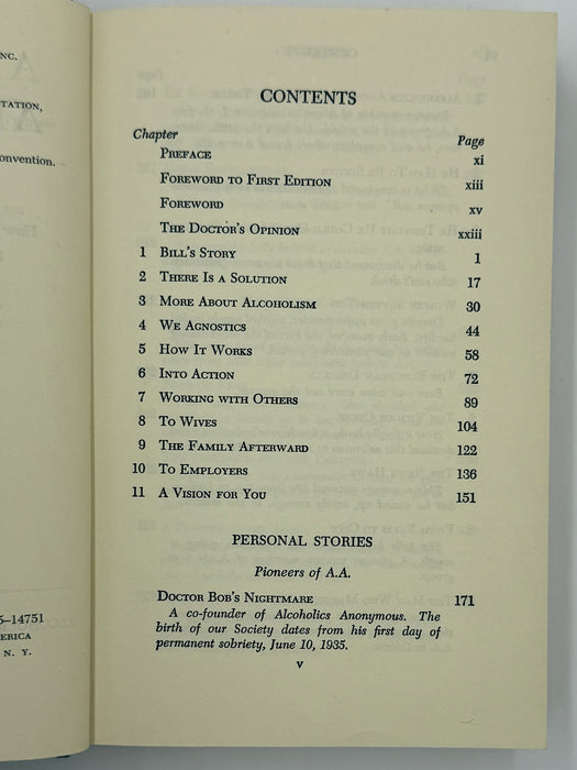 Alcoholics Anonymous Second Edition Big Book 11th Printing with ODJ