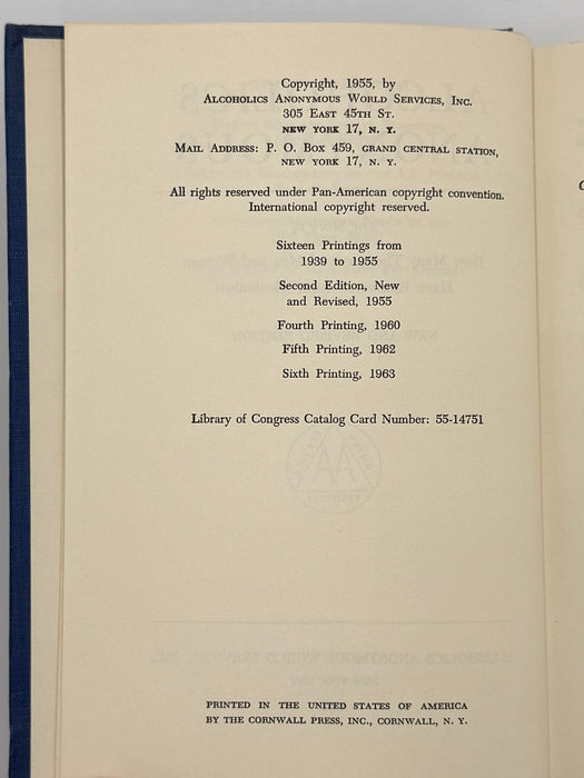 Alcoholics Anonymous Second Edition 6th Printing from 1963 - ODJ