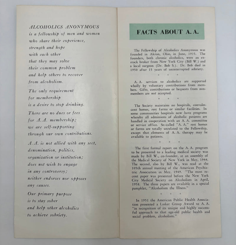 Alcoholics Anonymous: Helpful Ally in Coping with Alcoholism - 1959