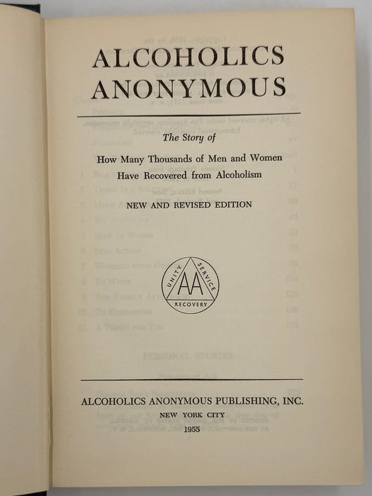 First Issue with Original White Band - Alcoholics Anonymous Second Edition First Printing from 1955 with ODJ