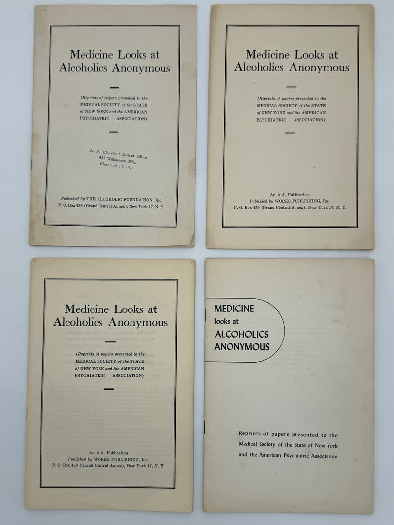 Medicine Looks at Alcoholics Anonymous — 4-Pamphlet Edition Set (1944 / 1946 / 1949 / 1953)
