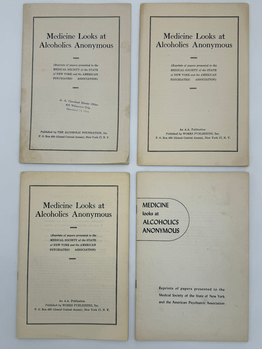 Medicine Looks at Alcoholics Anonymous — 4-Pamphlet Edition Set (1944 / 1946 / 1949 / 1953)