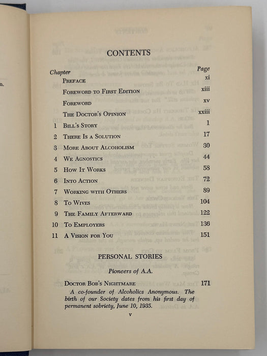 First Issue with Original White Band - Alcoholics Anonymous Second Edition First Printing from 1955 with ODJ