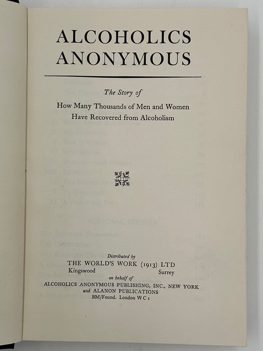 Alcoholics Anonymous UK First Edition 2nd Printing from 1956 - Great Britain West Coast Collection