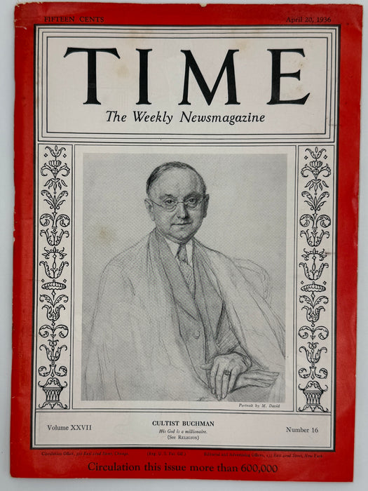 Time Magazine from April 1936 - Cultist Buchman