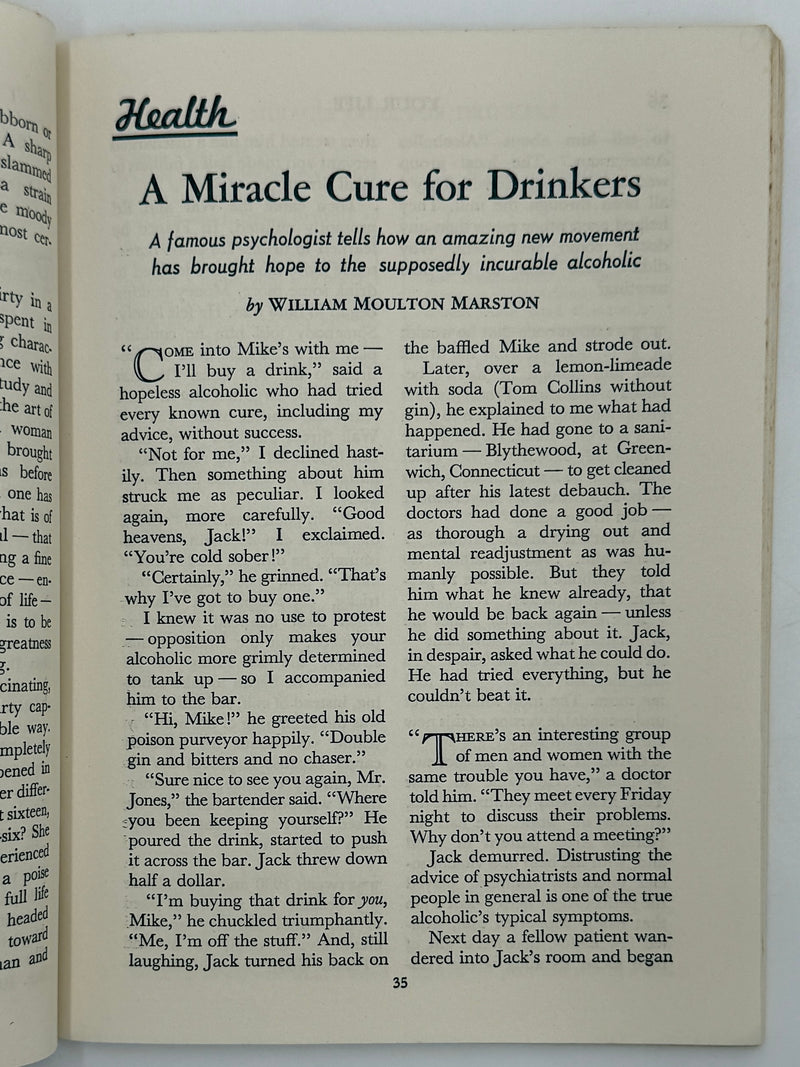 Your Life: The Popular Guide to Desirable Living — April 1940 Featuring “A Miracle Cure for Drinkers” by William Moulton Marston