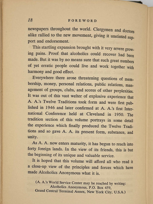 Alcoholics Anonymous Twelve Steps and Twelve Traditions - First Printing from 1953 - ODJ